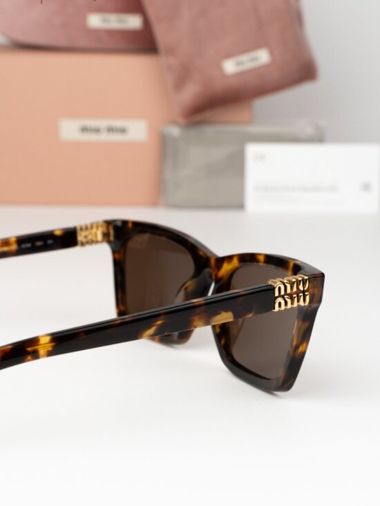 Miu Miu Women Sunglasses Havana Brown Rectangle MUA05S 14L60M NEW AUTHENTIC main image 6